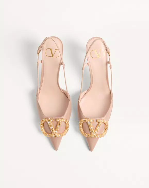 Valentino Vlogo Signature Slingback Calfskin Pump With Jewel Logo 80Mm - Image 5